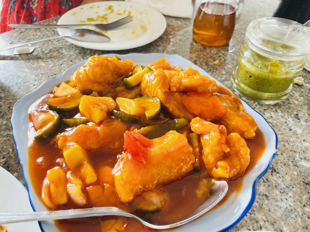 Mauritian sweet and sour fish with green chili paste