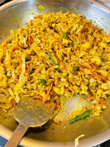 Vegetable Achard in stainless steel pan