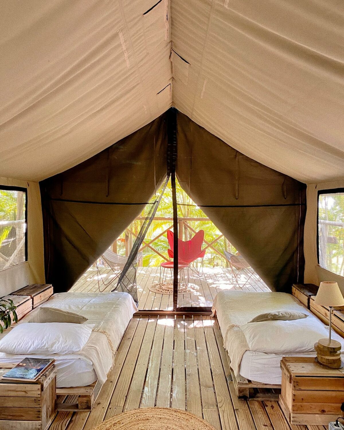 Inside the Otentic Eco Tent Mauritius